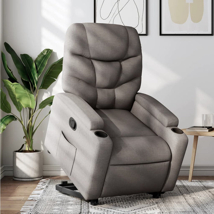 Fotoliu rabatabil cu ridicare pe verticală, gri taupe, textil - WALTI WALTI