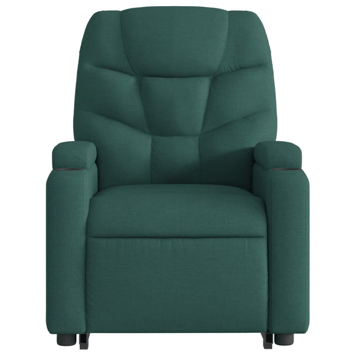 Fotoliu rabatabil de masaj, cu ridicare, verde închis, textil - WALTI WALTI