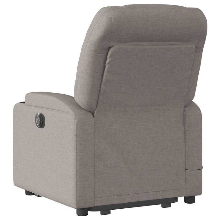 Fotoliu rabatabil de masaj cu ridicare, gri taupe, textil WALTI