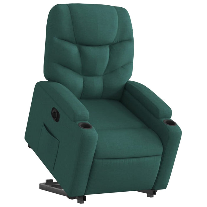 Fotoliu electric rabatabil cu ridicare, verde închis, textil - WALTI WALTI