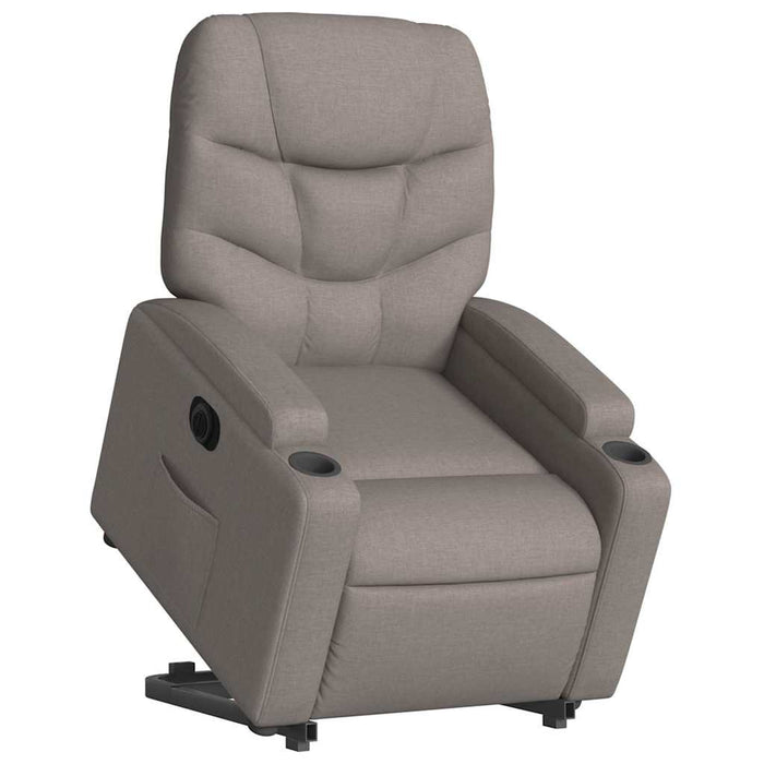 Fotoliu electric rabatabil cu ridicare, gri taupe, textil - WALTI WALTI