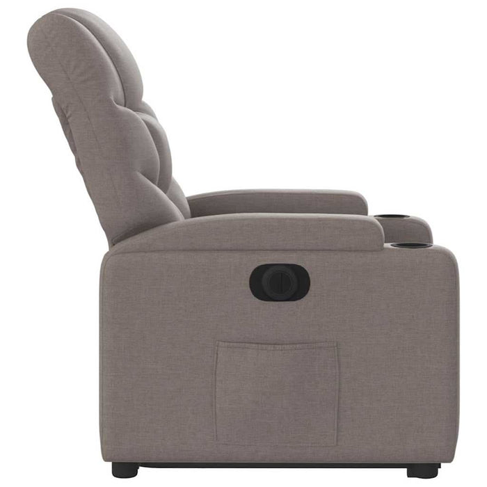 Fotoliu electric rabatabil cu ridicare, gri taupe, textil - WALTI WALTI