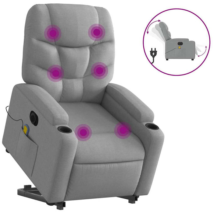 Fotoliu electric masaj rabatabil cu ridicare, gri închis textil - WALTI WALTI