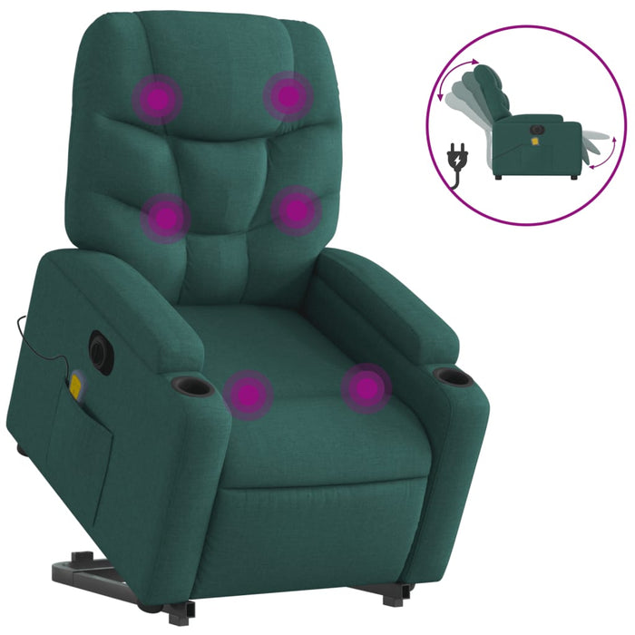 Fotoliu electric masaj rabatabil / ridicare verde închis textil - WALTI WALTI