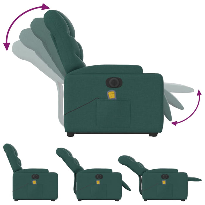 Fotoliu electric masaj rabatabil / ridicare verde închis textil - WALTI WALTI