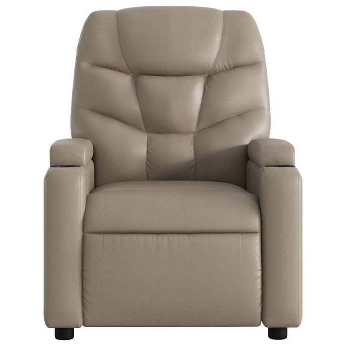 Fotoliu rabatabil electric, cappuccino, piele ecologică - WALTI WALTI