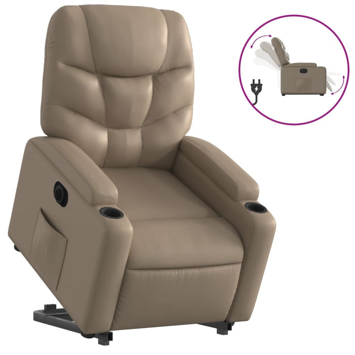 Fotoliu rabatabil electric cu ridicare, cappuccino - WALTI WALTI