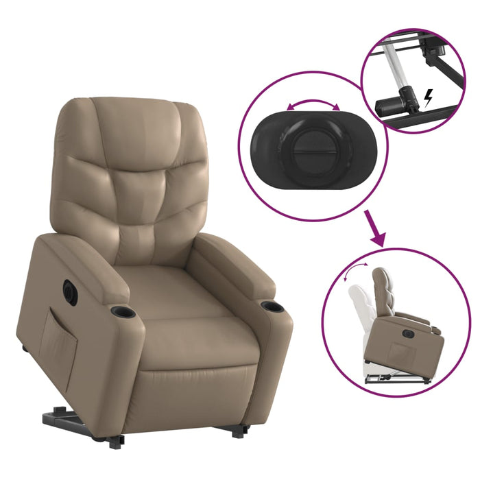 Fotoliu rabatabil electric cu ridicare, cappuccino - WALTI WALTI