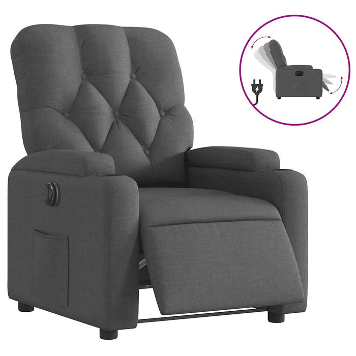Fotoliu rabatabil electric, gri închis, material textil - WALTI WALTI