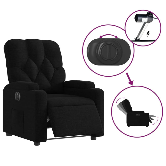 Fotoliu rabatabil electric, negru, material textil - WALTI WALTI