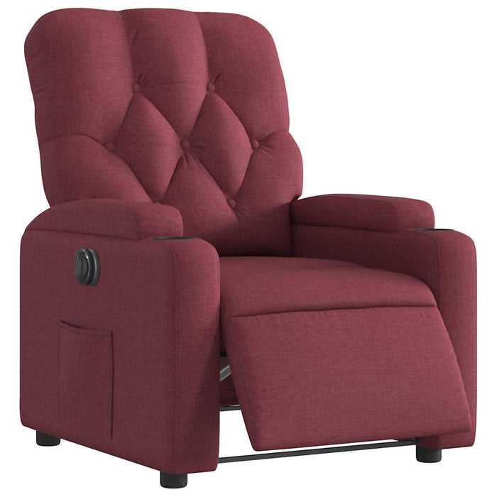 Fotoliu rabatabil electric, roșu vin, material textil - WALTI WALTI