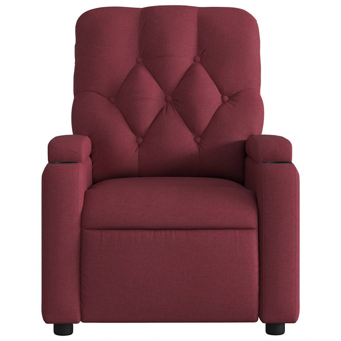 Fotoliu rabatabil electric, roșu vin, material textil - WALTI WALTI