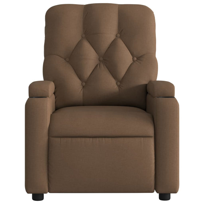 Fotoliu rabatabil electric, maro, material textil WALTI