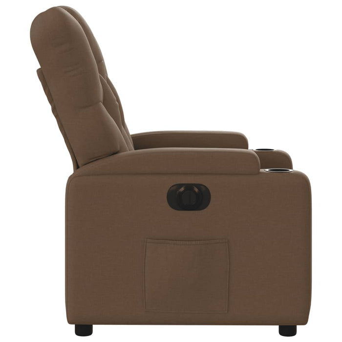 Fotoliu rabatabil electric, maro, material textil WALTI