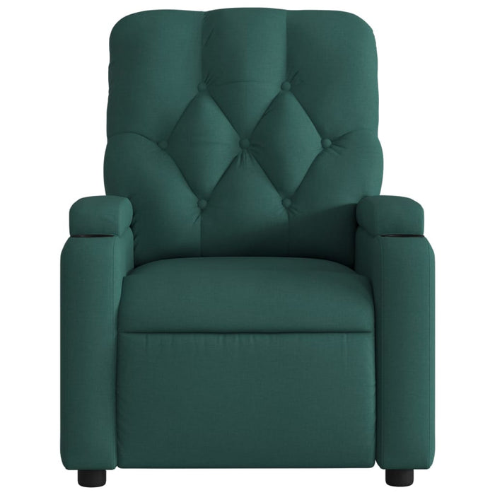 Fotoliu rabatabil electric, verde închis, material textil WALTI