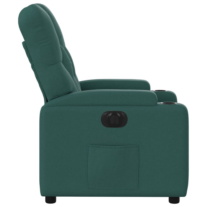 Fotoliu rabatabil electric, verde închis, material textil WALTI