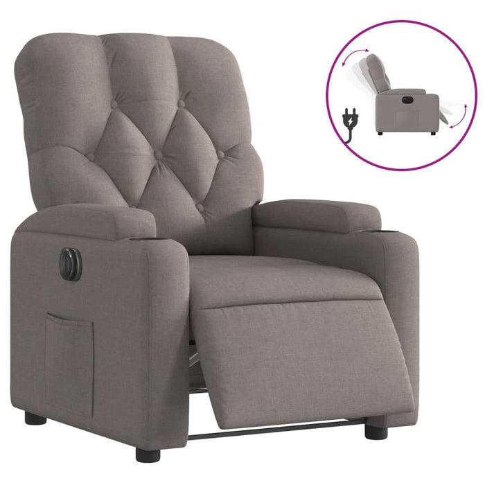 Fotoliu rabatabil electric, gri taupe, material textil - WALTI WALTI