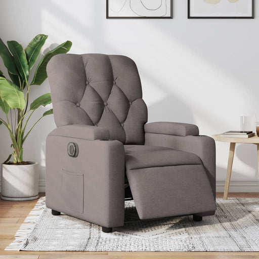 Fotoliu rabatabil electric, gri taupe, material textil - WALTI WALTI