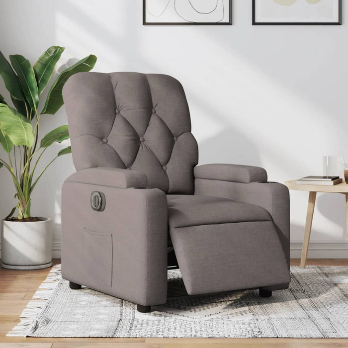 Fotoliu rabatabil electric, gri taupe, material textil - WALTI WALTI