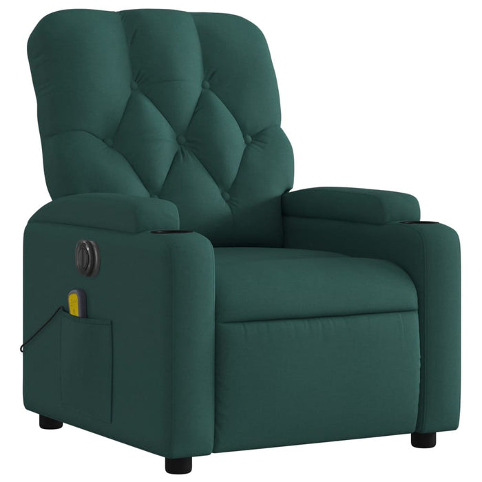 Fotoliu electric de masaj rabatabil, verde închis, textil - WALTI WALTI