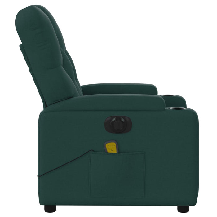 Fotoliu electric de masaj rabatabil, verde închis, textil - WALTI WALTI