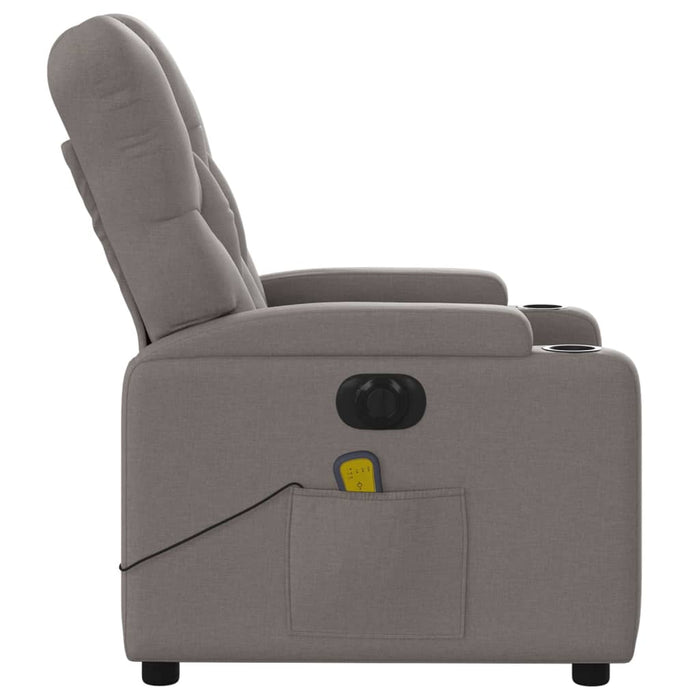 Fotoliu electric de masaj rabatabil, gri taupe, textil - WALTI WALTI