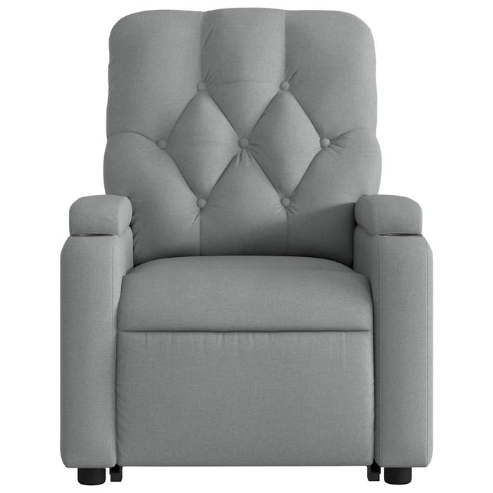 Fotoliu rabatabil cu ridicare, gri deschis, material textil - WALTI WALTI