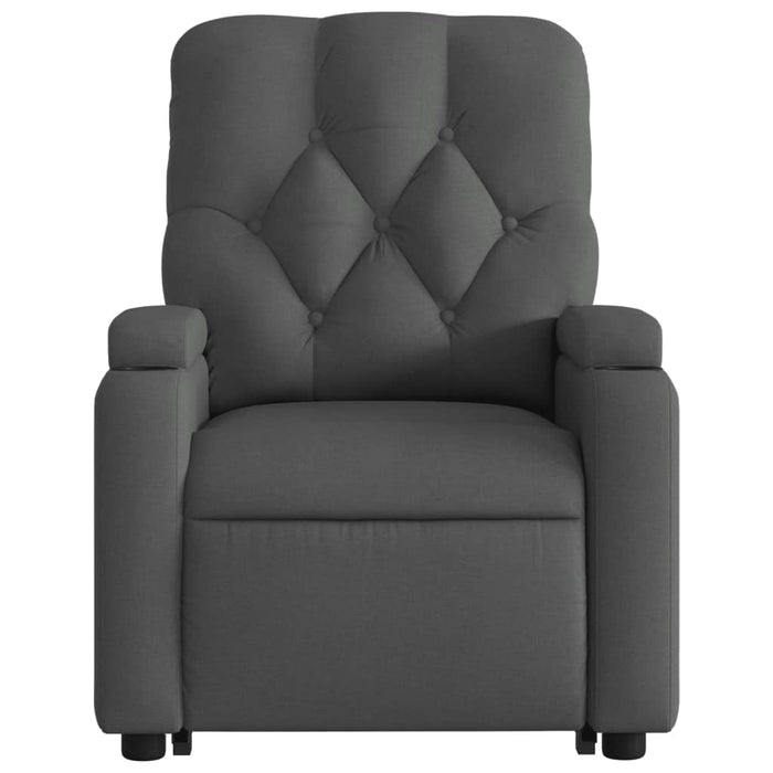 Fotoliu rabatabil cu ridicare pe verticală, gri închis, textil - WALTI WALTI