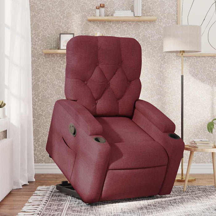 Fotoliu rabatabil cu ridicare, roșu vin, material textil - WALTI WALTI
