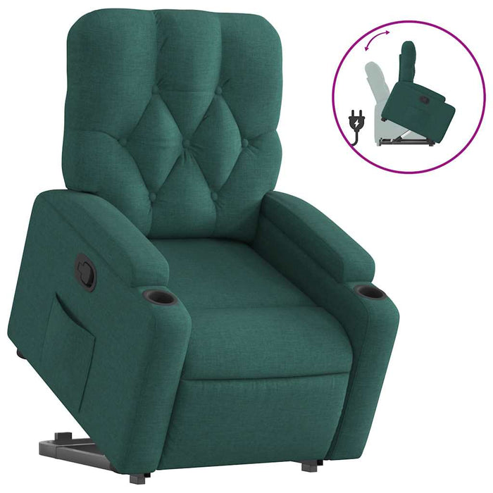 Fotoliu rabatabil ridicare pe verticală, verde închis, textil WALTI