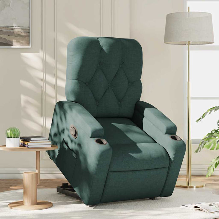 Fotoliu rabatabil ridicare pe verticală, verde închis, textil WALTI