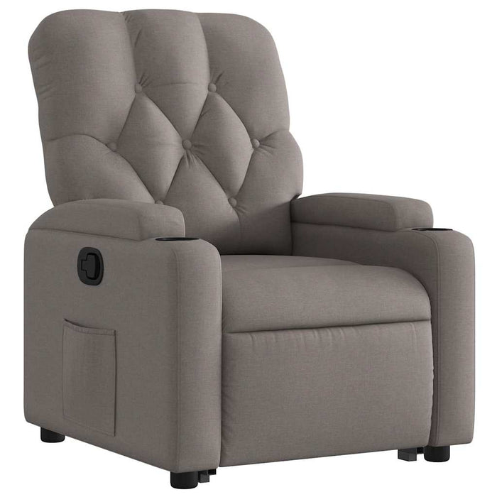 Fotoliu rabatabil cu ridicare pe verticală, gri taupe, textil - WALTI WALTI