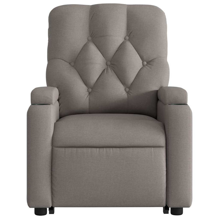 Fotoliu rabatabil cu ridicare pe verticală, gri taupe, textil - WALTI WALTI