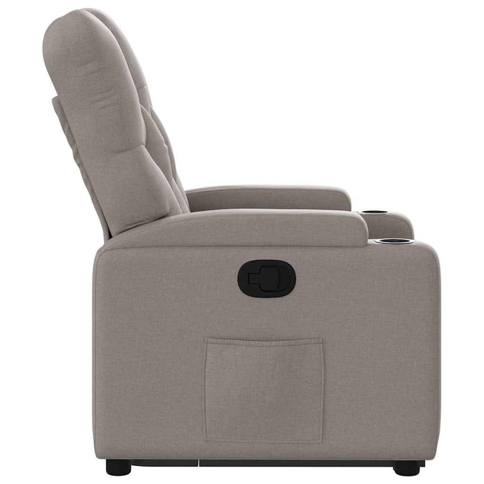 Fotoliu rabatabil cu ridicare pe verticală, gri taupe, textil - WALTI WALTI