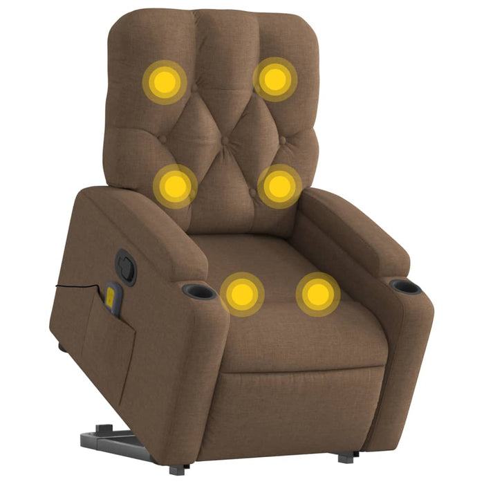 Fotoliu de masaj rabatabil cu ridicare, maro, textil WALTI