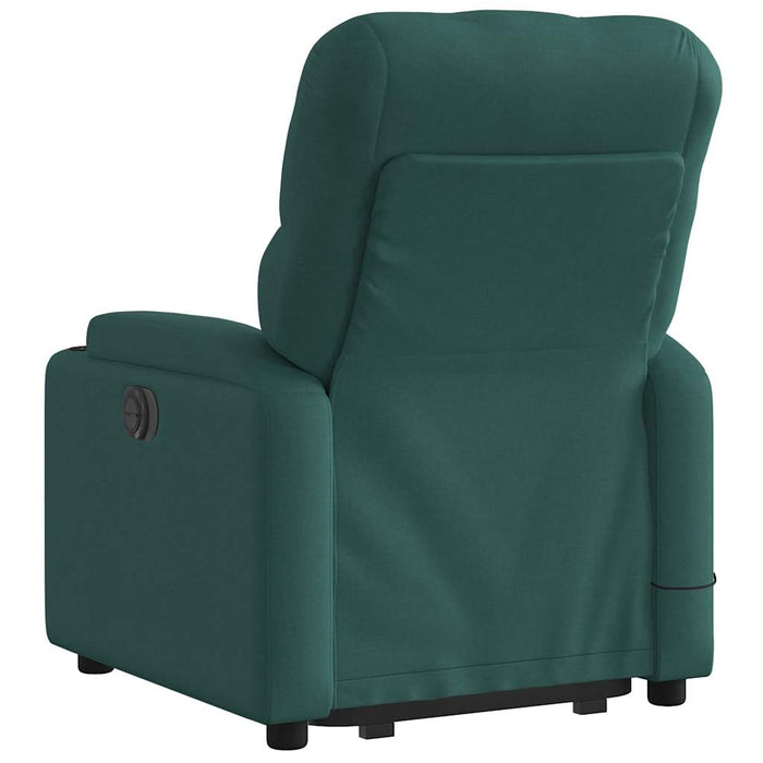 Fotoliu rabatabil de masaj, cu ridicare, verde închis, textil - WALTI WALTI