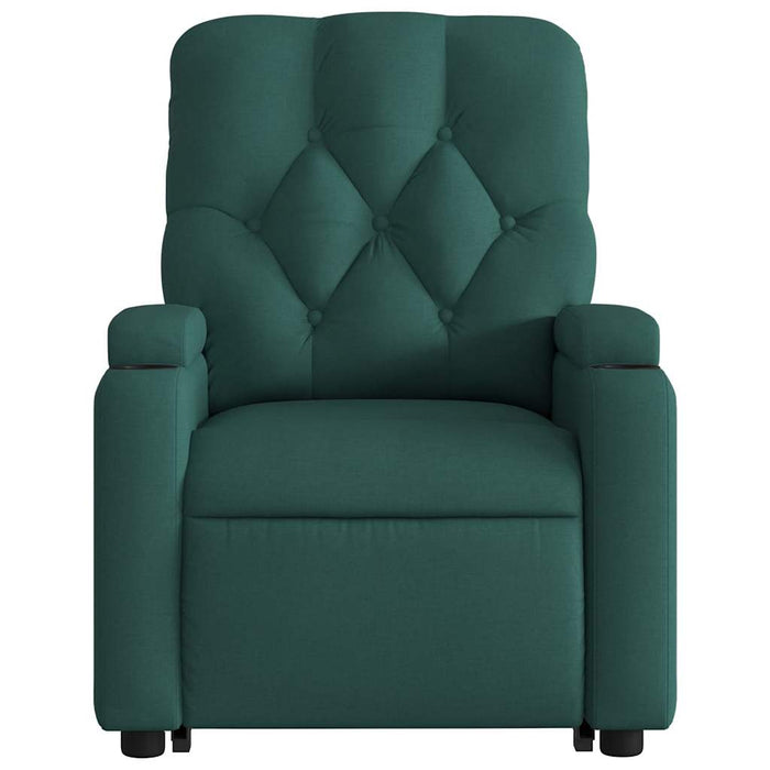 Fotoliu rabatabil de masaj, cu ridicare, verde închis, textil - WALTI WALTI