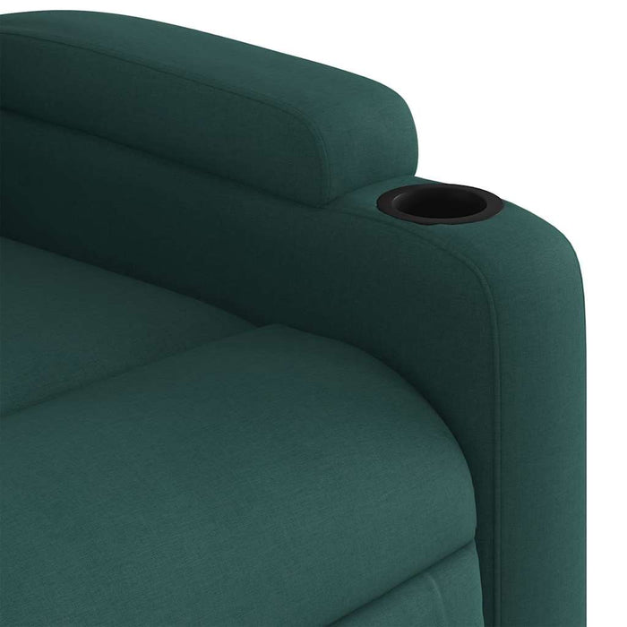 Fotoliu rabatabil de masaj, cu ridicare, verde închis, textil - WALTI WALTI