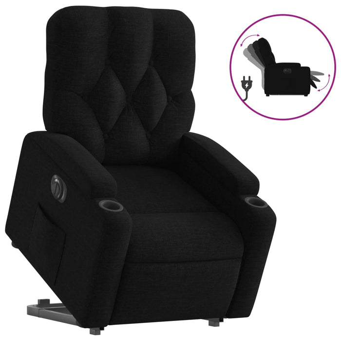 Fotoliu electric rabatabil cu ridicare, negru, textil - WALTI WALTI