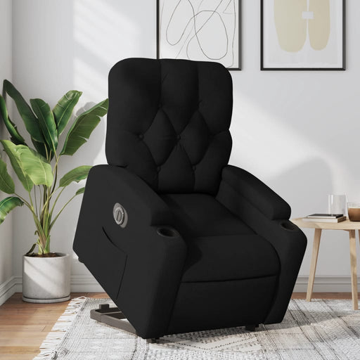 Fotoliu electric rabatabil cu ridicare, negru, textil - WALTI WALTI