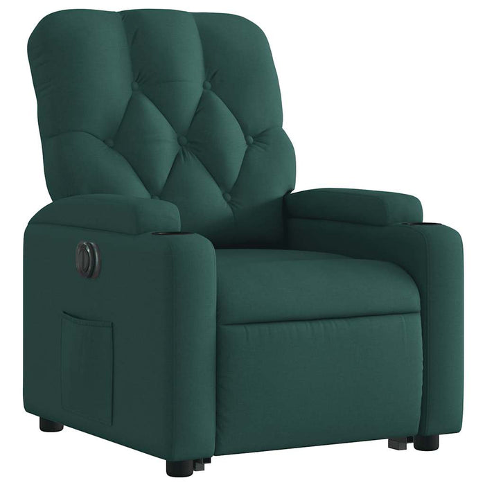 Fotoliu electric rabatabil cu ridicare, verde închis, textil WALTI