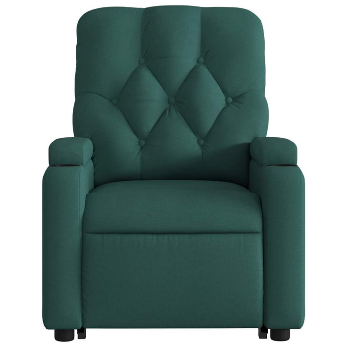 Fotoliu electric rabatabil cu ridicare, verde închis, textil WALTI
