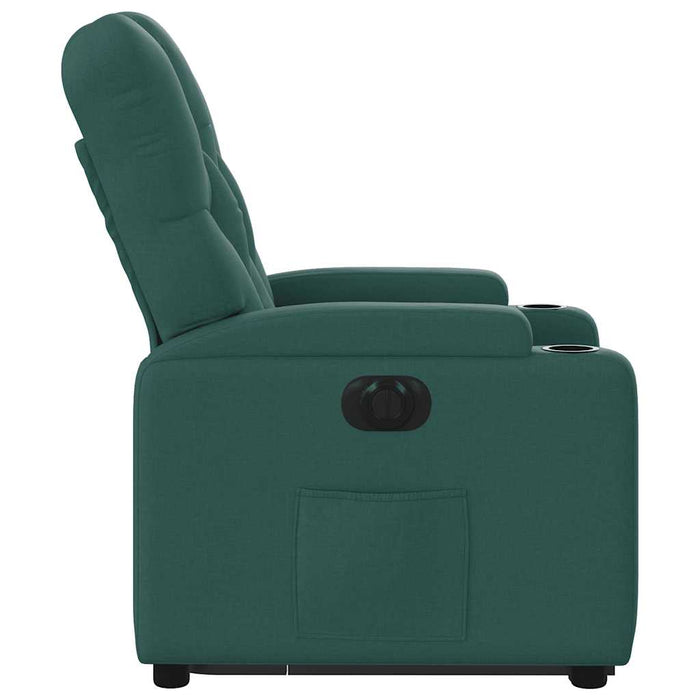 Fotoliu electric rabatabil cu ridicare, verde închis, textil WALTI