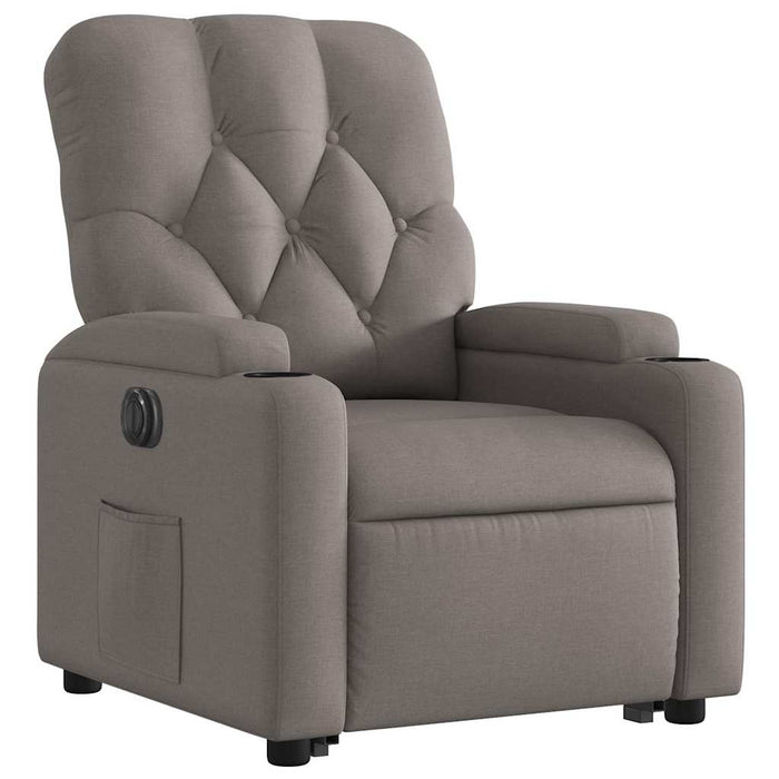 Fotoliu electric rabatabil cu ridicare, gri taupe, textil - WALTI WALTI