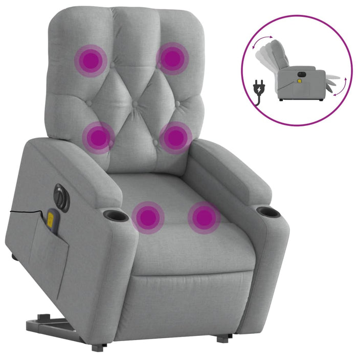 Fotoliu electric masaj rabatabil cu ridicare, gri închis textil - WALTI WALTI