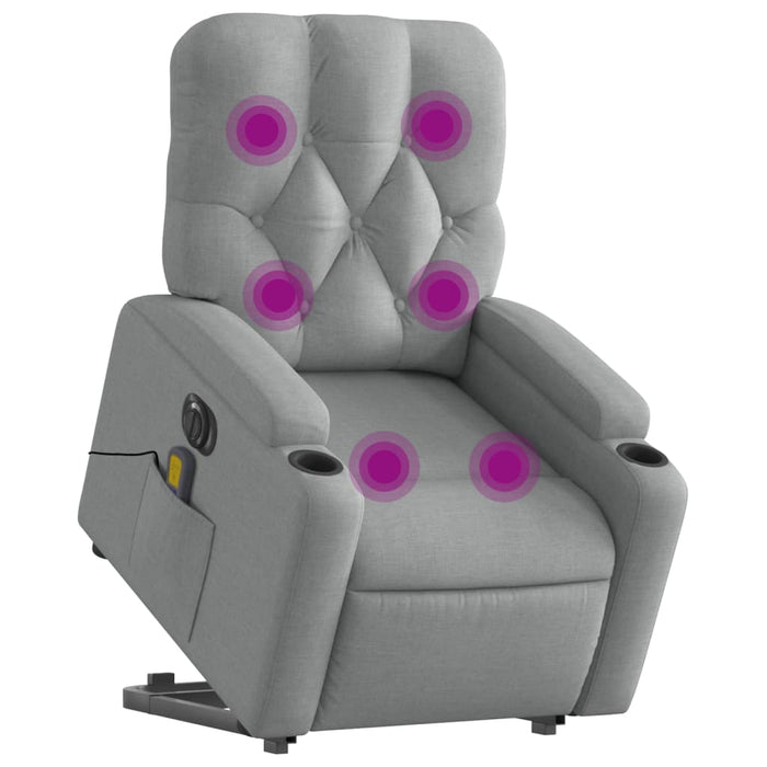 Fotoliu electric masaj rabatabil cu ridicare, gri închis textil - WALTI WALTI