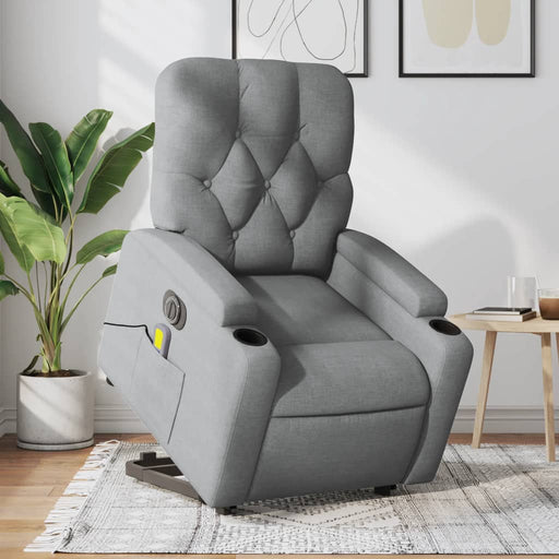 Fotoliu electric masaj rabatabil cu ridicare, gri închis textil - WALTI WALTI