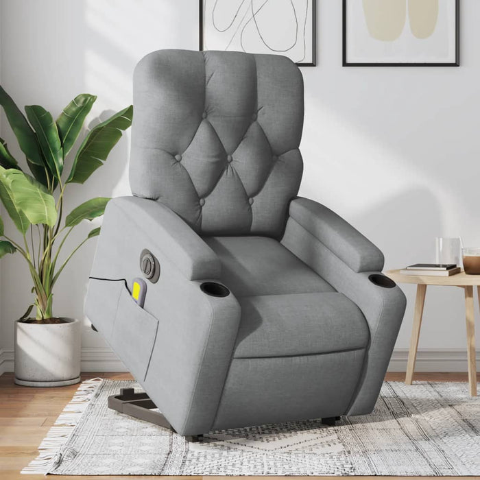 Fotoliu electric masaj rabatabil cu ridicare, gri închis textil - WALTI WALTI