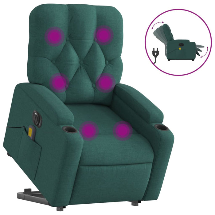 Fotoliu electric masaj rabatabil / ridicare verde închis textil - WALTI WALTI
