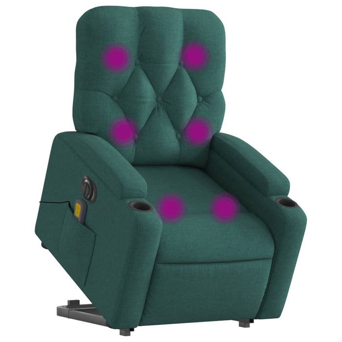 Fotoliu electric masaj rabatabil / ridicare verde închis textil - WALTI WALTI